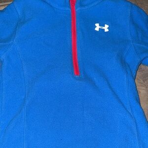 Under Armour Blue Fleece Quarter Zip with Red Accent